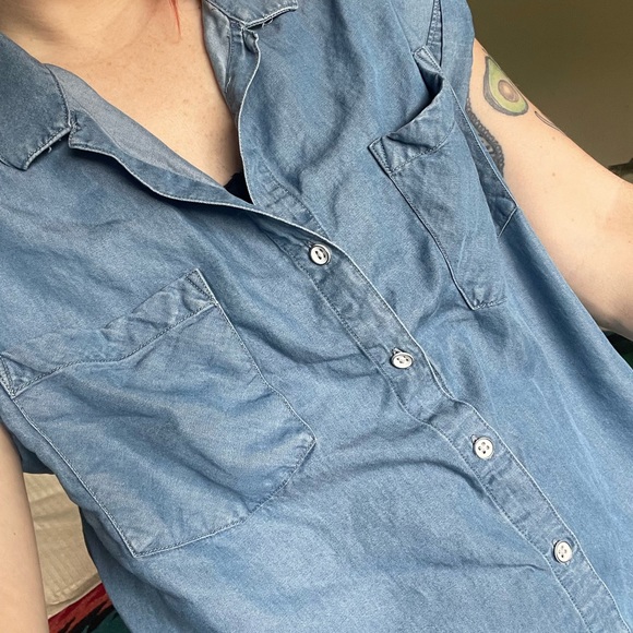 TENCEL denim button down shirt L - Picture 2 of 5